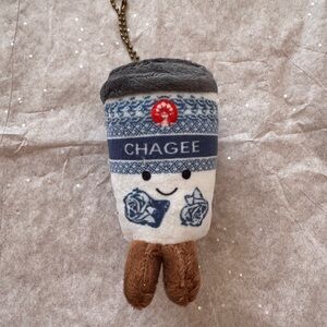 Chagee Plush Keychain with Smiling Face